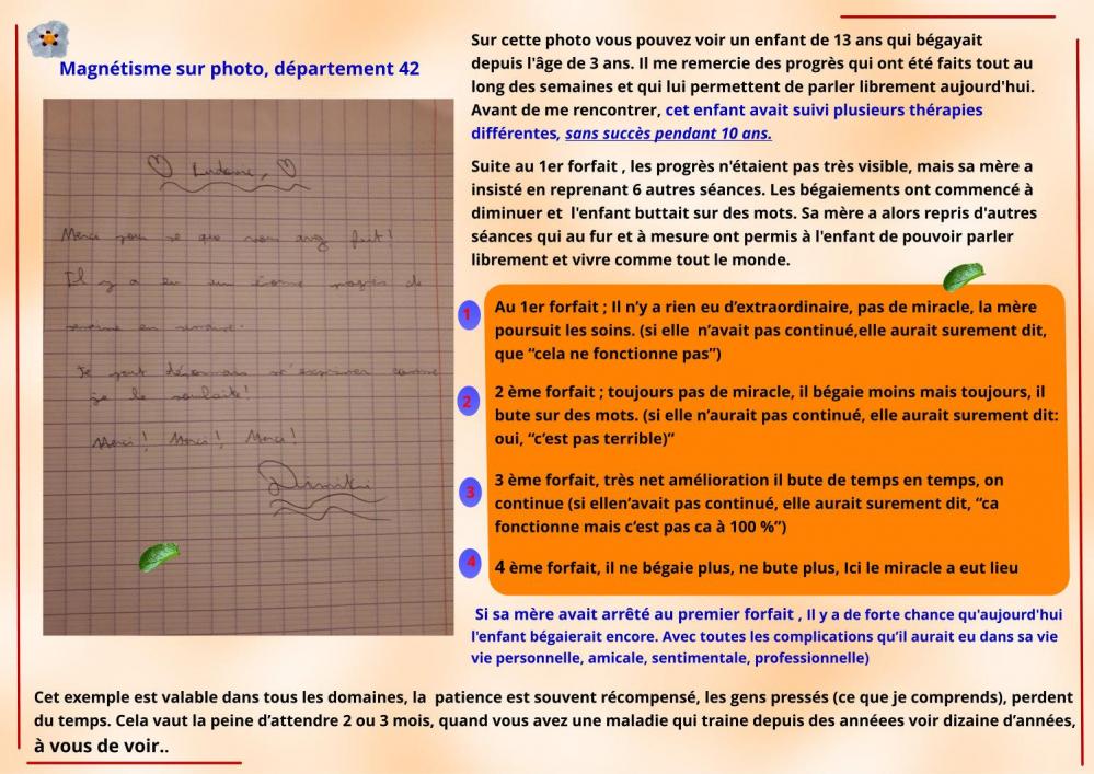 Guérison d'un bégaiement à distance