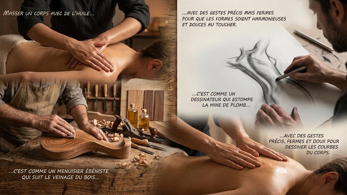 Masser un corps avec de l huile